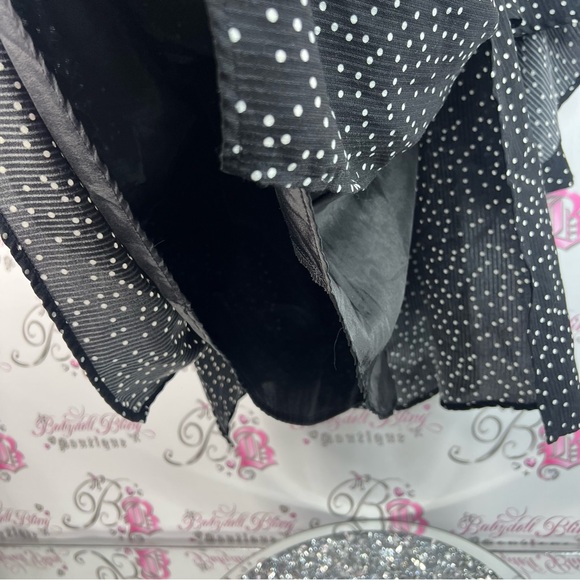 Showpo dress bell bottom sleeve dots Black and White Polka Dot Long Sleeve Dress - Picture 9 of 16